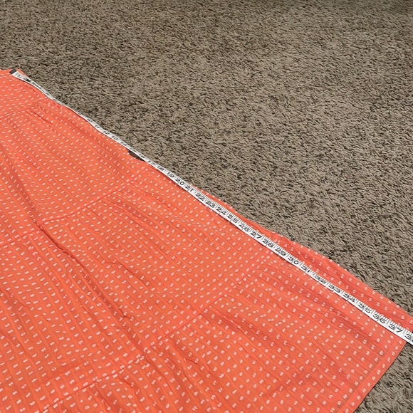 NWOT Loft Maxi Dress Orange/white keyhole tie front size Large - Picture 6 of 8